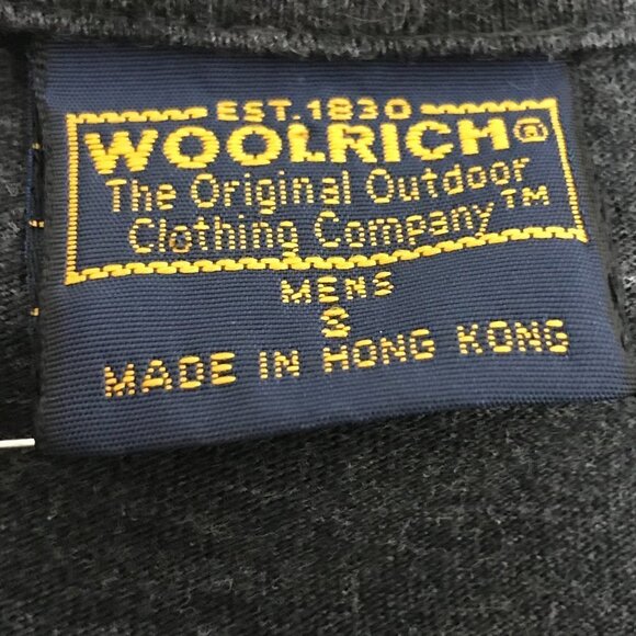 Woolrich Long Sleeve V Neck charcoal Grey Cotton shirt - Size Small - Picture 11 of 11